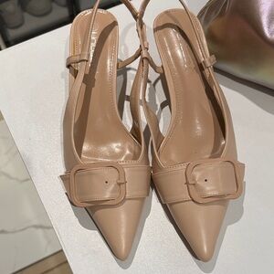 Elegant Beige Slingback Heels